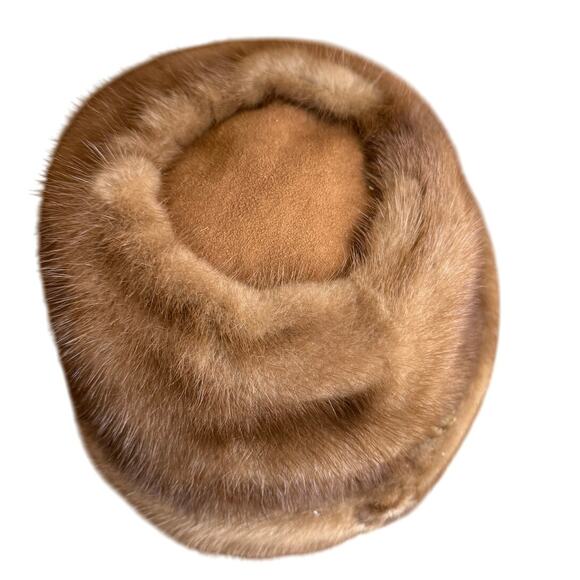 Vintage 60s Vincent de Coven Genuine Mink Fur Hat Blonde Brown - Picture 7 of 10